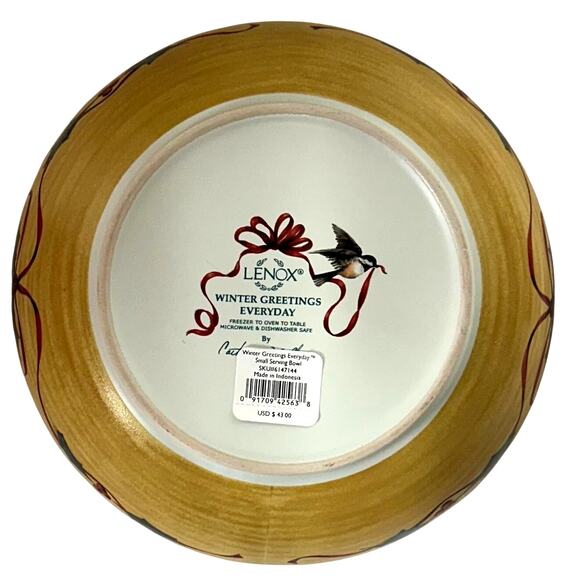 Lenox For the Holidays Winter Greetings Everyday Cardinal Small Serving Bowl - Picture 5 of 7